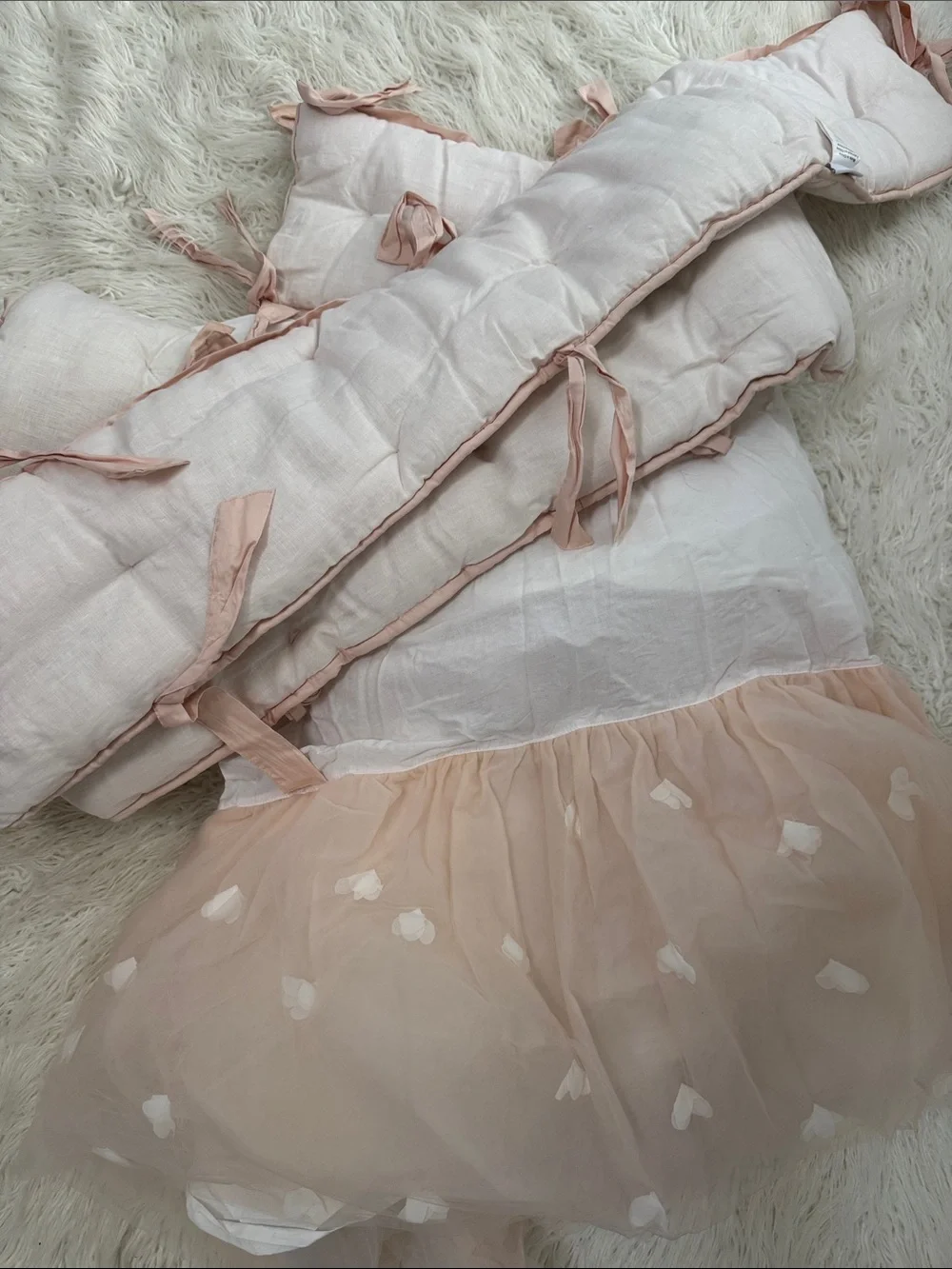 Soft Pink Ruffle Crib pillow and Canopy Set - Monique Lullier for Pottery Barn